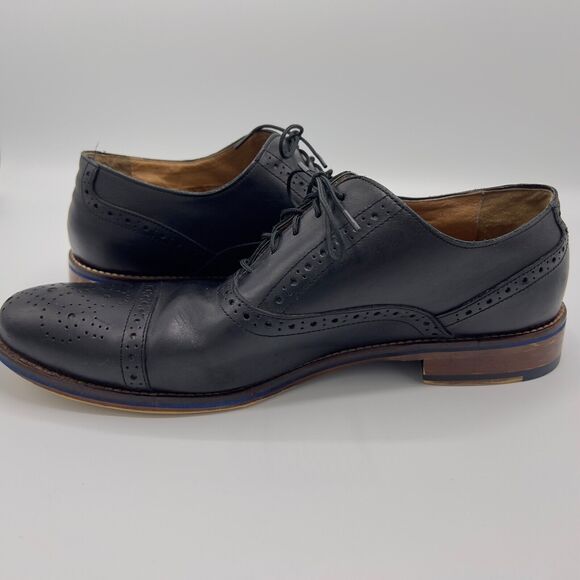 Johnston & Murphy Oxfords Size 10.5W Black Conard Cap Toe Leather Lace Up main image 9